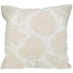Homey Cozy 20x20 Stitched Shells Decorative Pillow