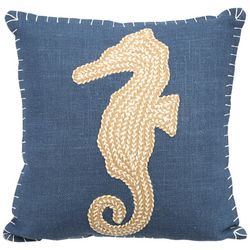 Peking Handicraft 18x18 Seahorse Decorative Pillow