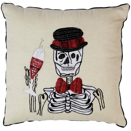 Brighten The Season 18x18 Skeleton Decorative Pillow