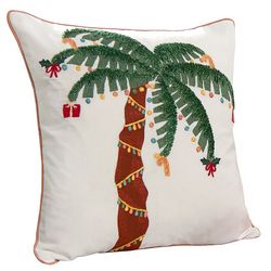 Brighten the Season Christmas Palm Decorative Holiday Pillow
