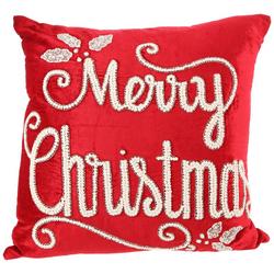 Embroidered Decorative Holiday Pillow