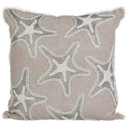 Starfish Beaded Decorative Pillow