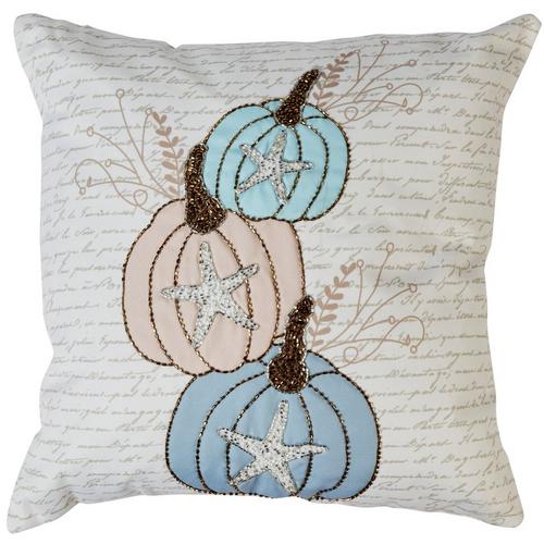 Brighten The Season 18x18 Stacked Pumpkin Decorative Pillow