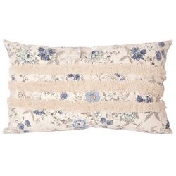 Stitch & Weft Tufted Stripe Floral Decorative Pillow