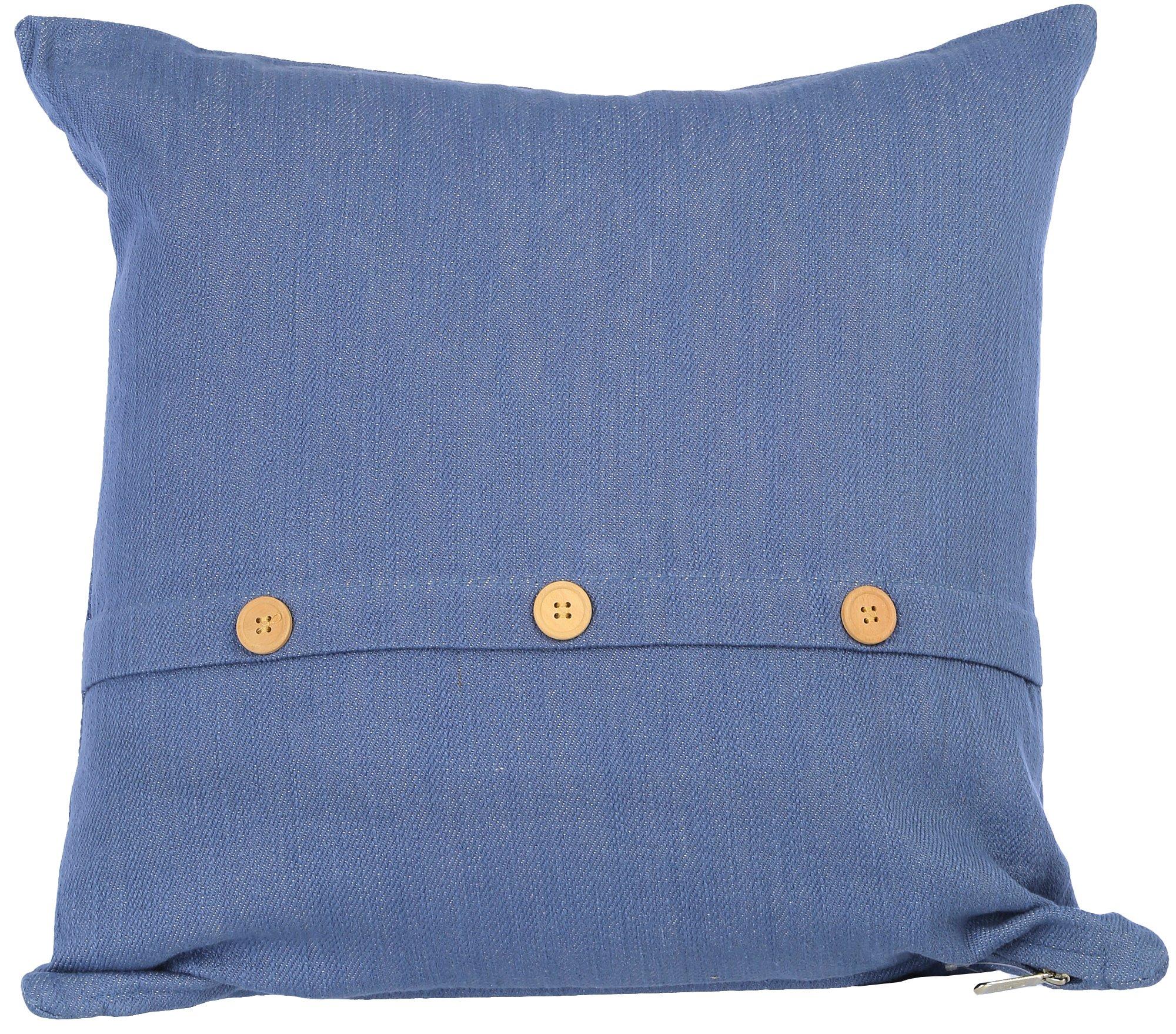 LR Home 20x20 Solid Button Decorative Pillow