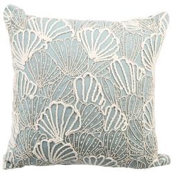 18x18 Beaded Seashell Decorative Pillow