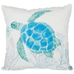 Arlee 18x18 Watercolor Turtle Decorative Pillow