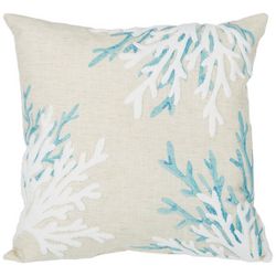 Arlee 18x18 Watercolor Tufted Coral Decorative Pillow