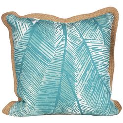 18 x 18 Tropical Leaves Fringed Decorative Pillow