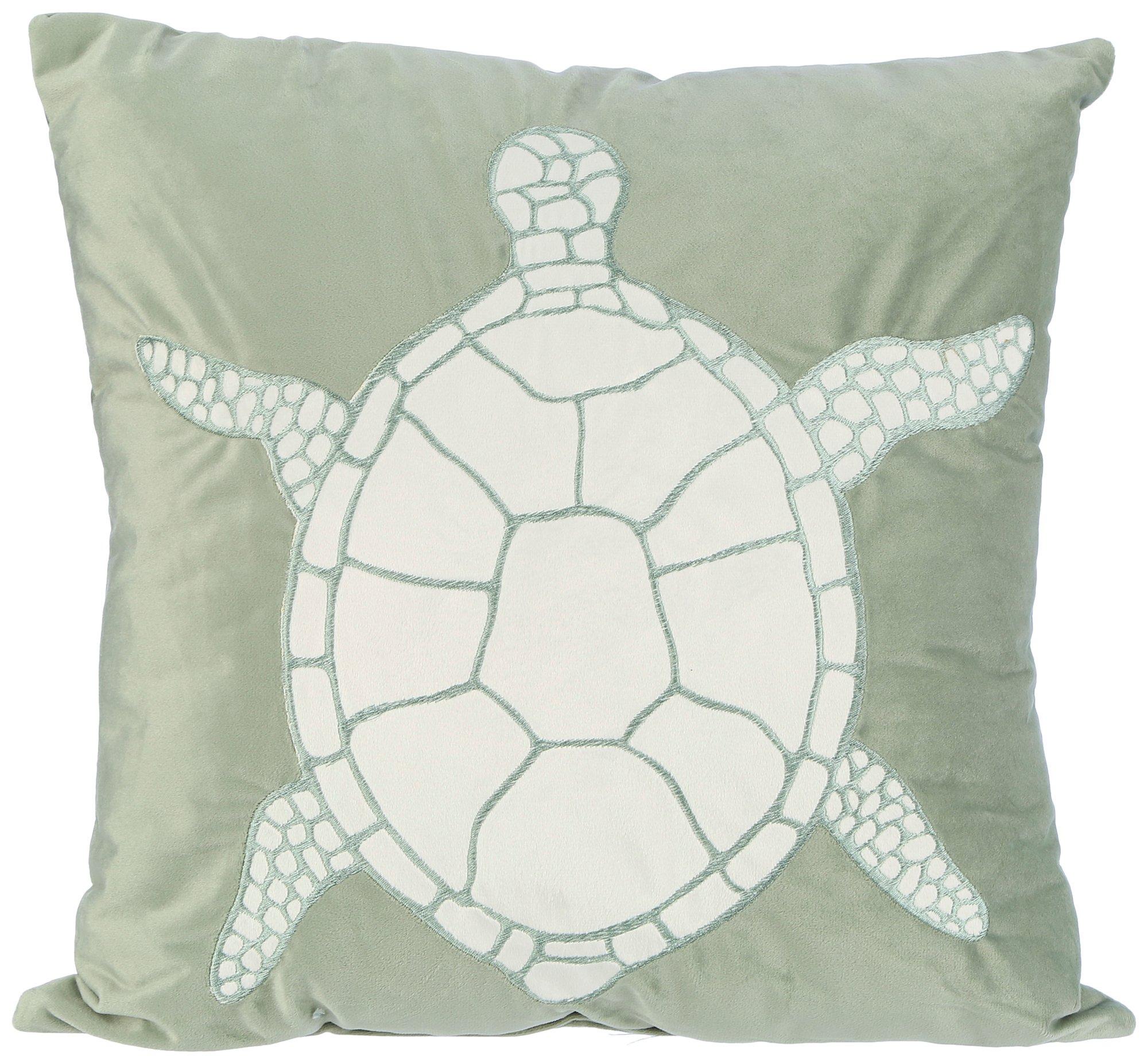 18 x 18 Felt Sea Turtle Decorative Pillow