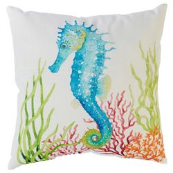 Arlee Watercolor Seahorse Decorative Pillow