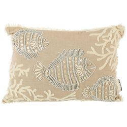 Island Comfort 14x20 Embroidered Fish Decorative Pillow