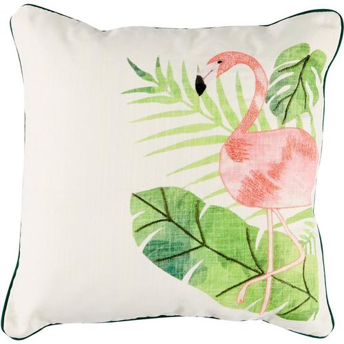 Mod Lifestyles Flamingo Palm Leaf Decorative Pillow