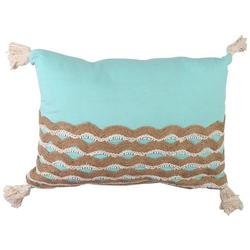 17x11 Embroidered Coastal Decorative Pillow