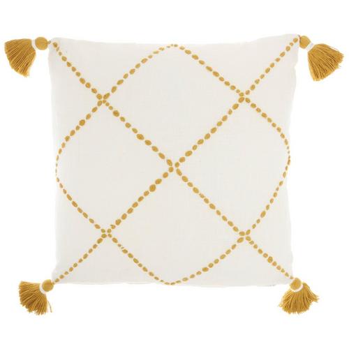 Mina Victory Crisscross Tassel Decorative Pillow