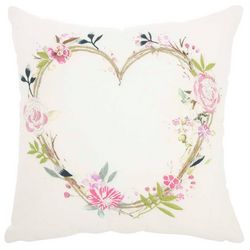 Mina Victory 18x18 Flower Heart Decorative Pillow
