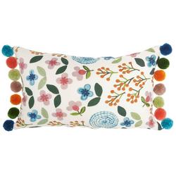 Floral Lumbar Decorative Pillow