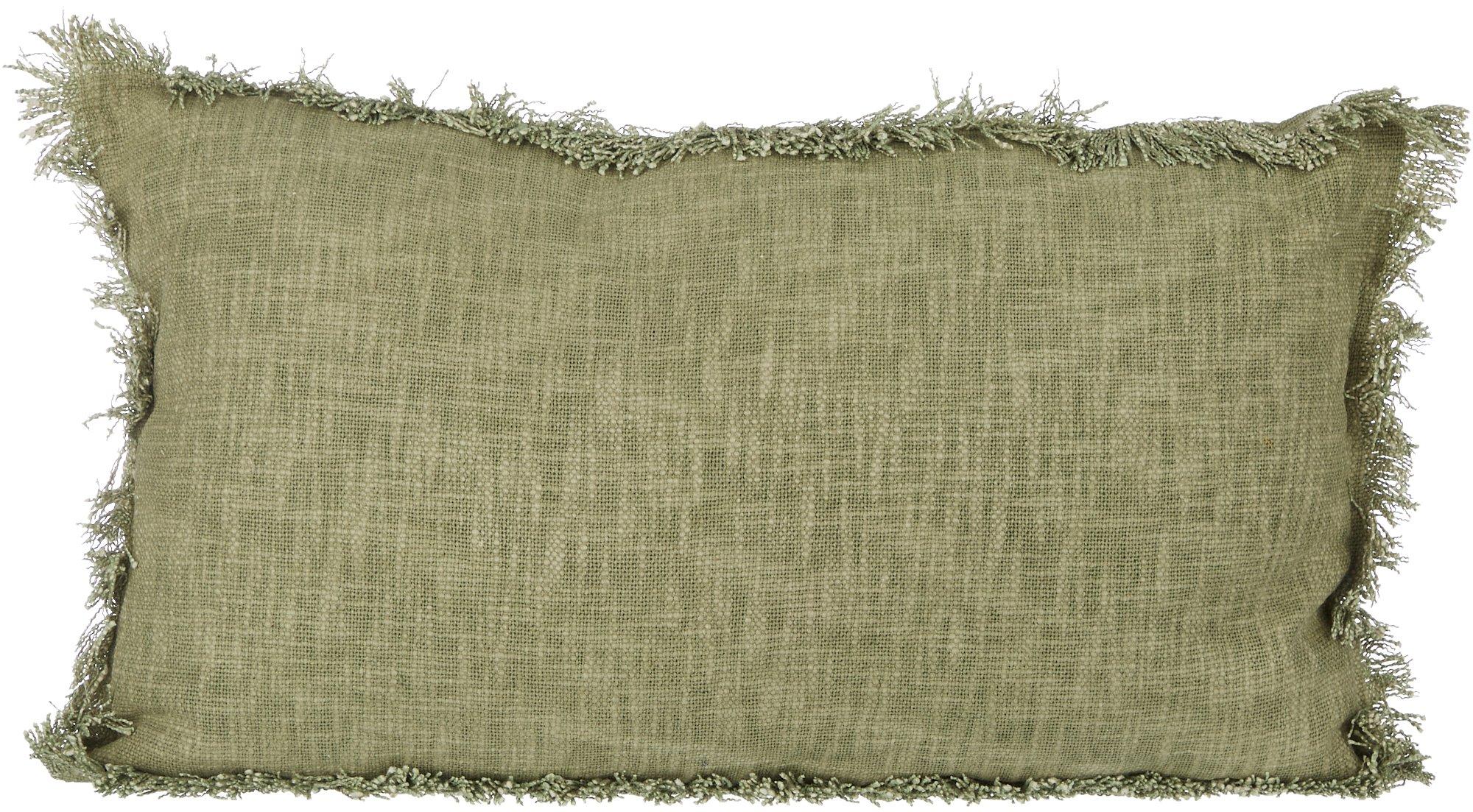 14x24 Solid Fringe Decorative Pillow
