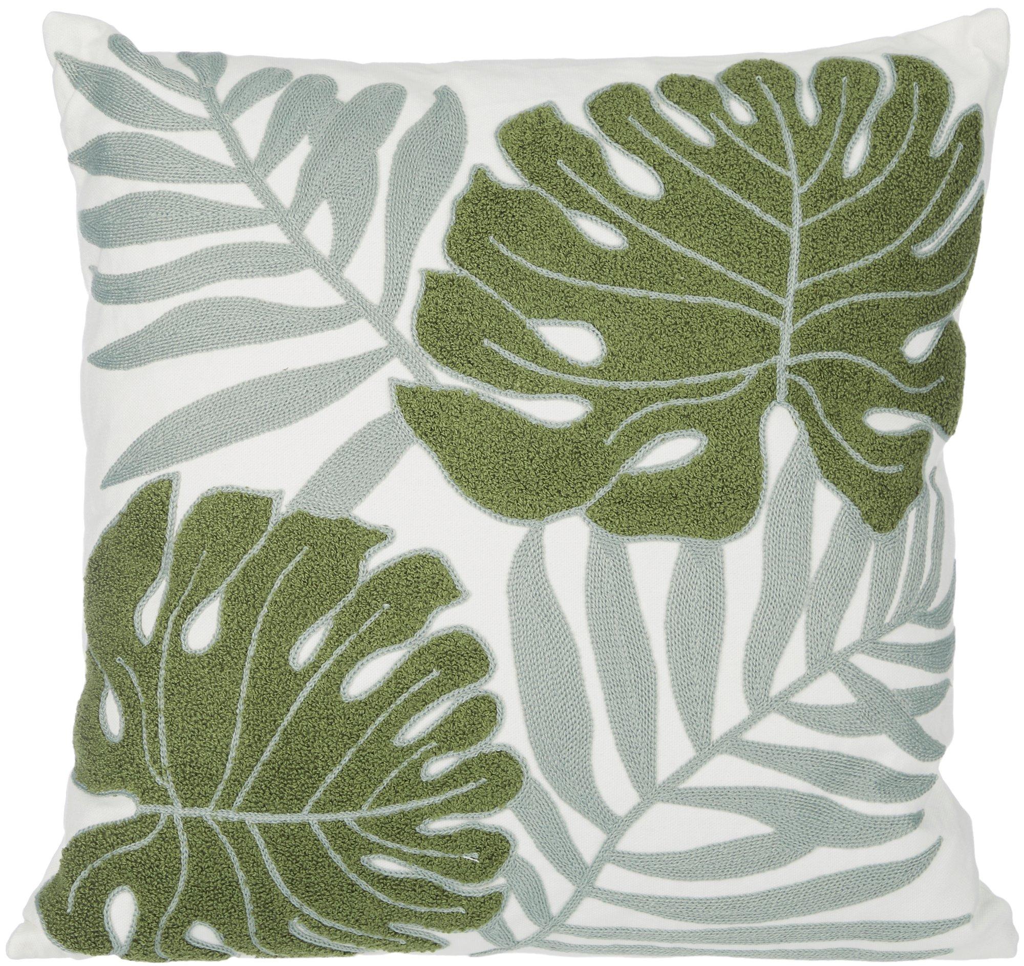 Mina Victory 18x18 Palm Leaf Decorative Pillow