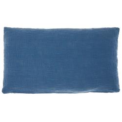 Solid Cotton Slub Lumbar Decorative Pillow