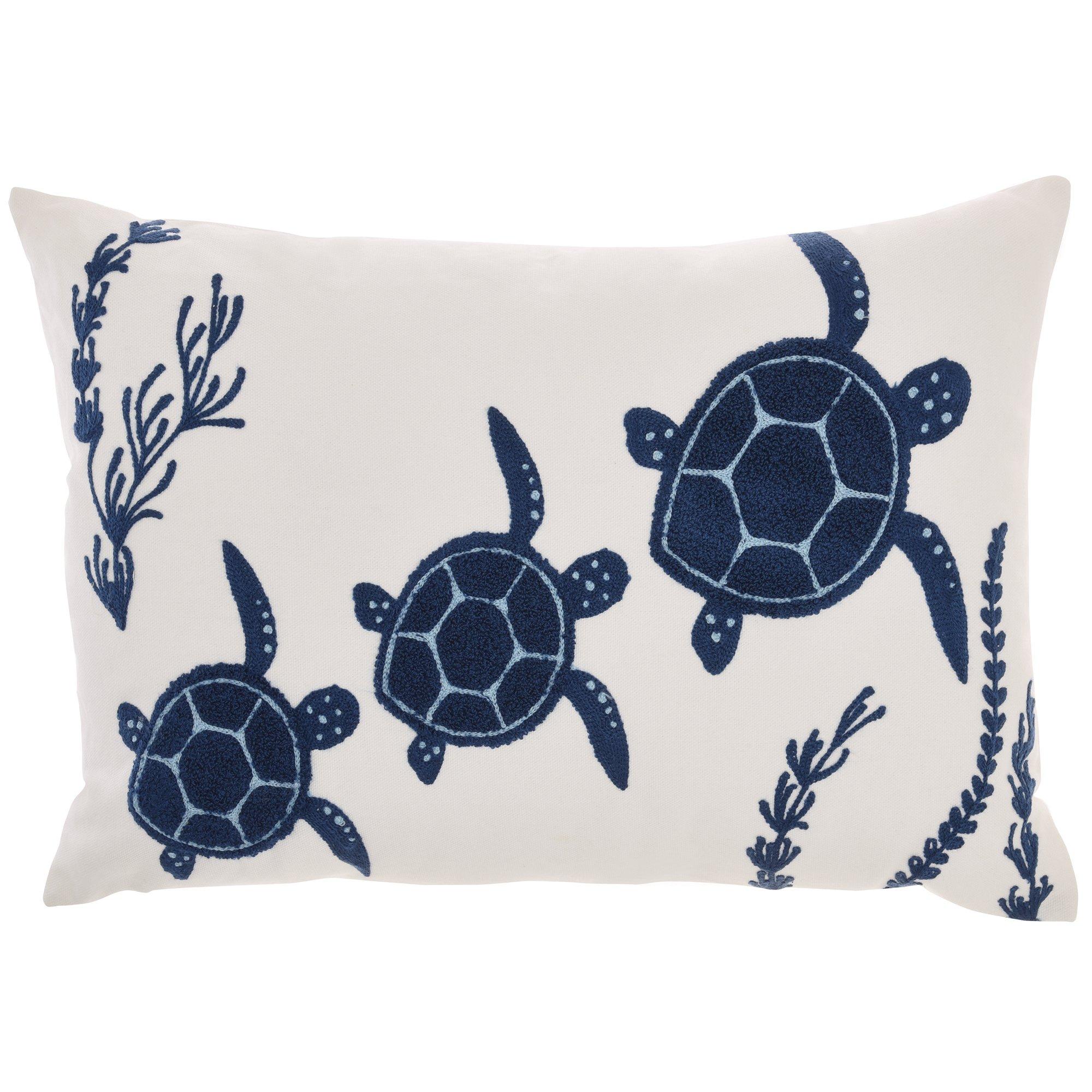 Mina Victory 14x20 Triple Turtle Decorative Pillow