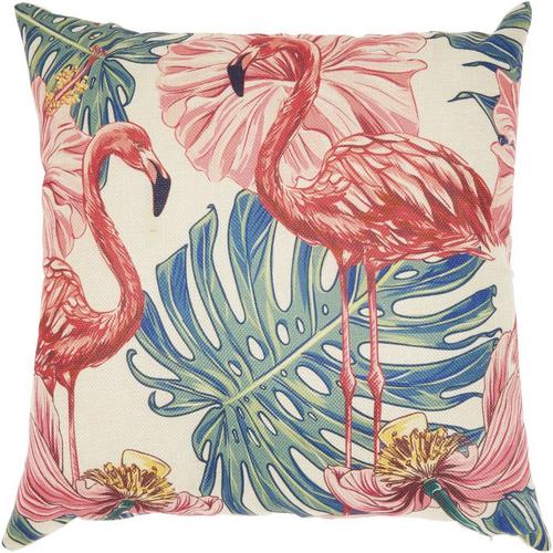 Mina Victory 18x18 Velvet Flamingo Decorative Pillow