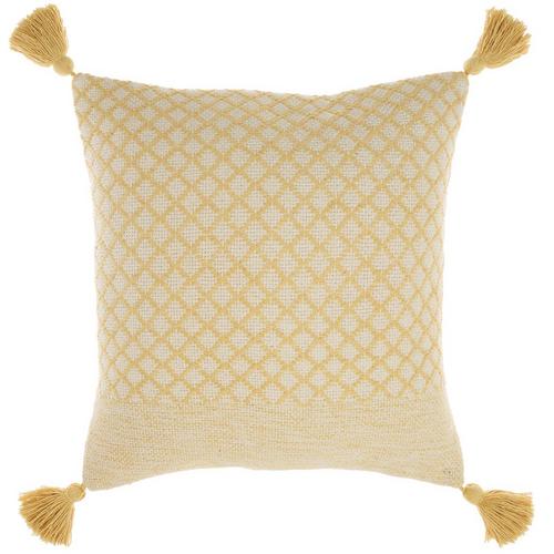 Mina Victory 18x18 Diamond Tassel Decorative Pillow