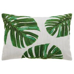 VCNY Home Palm Leaf Beaded Decorative Pillow