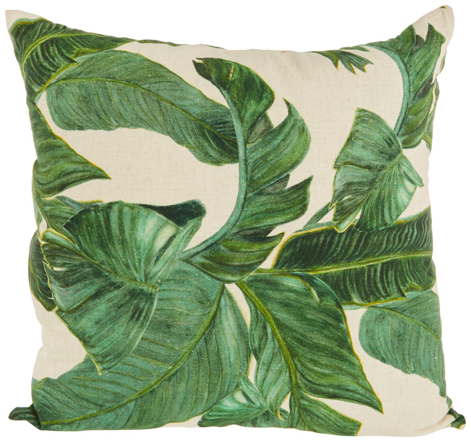 18x18 Printed Palm Decorative Pillow