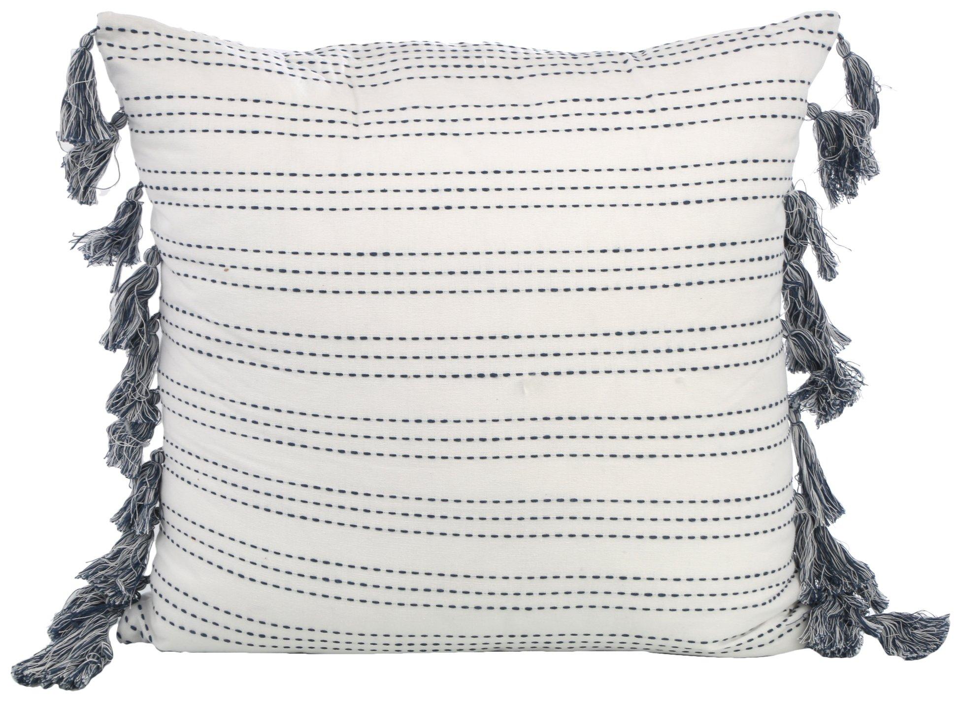 ZEST Kitchen + Home 20x20 Stitch Tassel Decorative Pillow