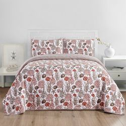 Sea And Sun Coral Starfish Quilt Set