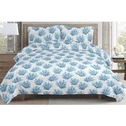 CHD Home Textiles Blue Coral Quilt Set
