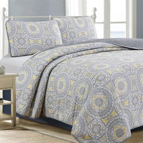 Glendale Heights 3pc Danika Printed Stitched Quilt Set