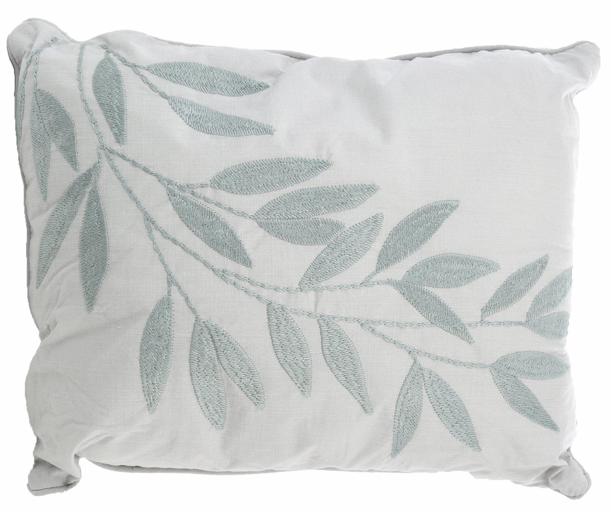 ZEST Kitchen + Home 14 x 18  Pila Leaves Embroidered Pillow