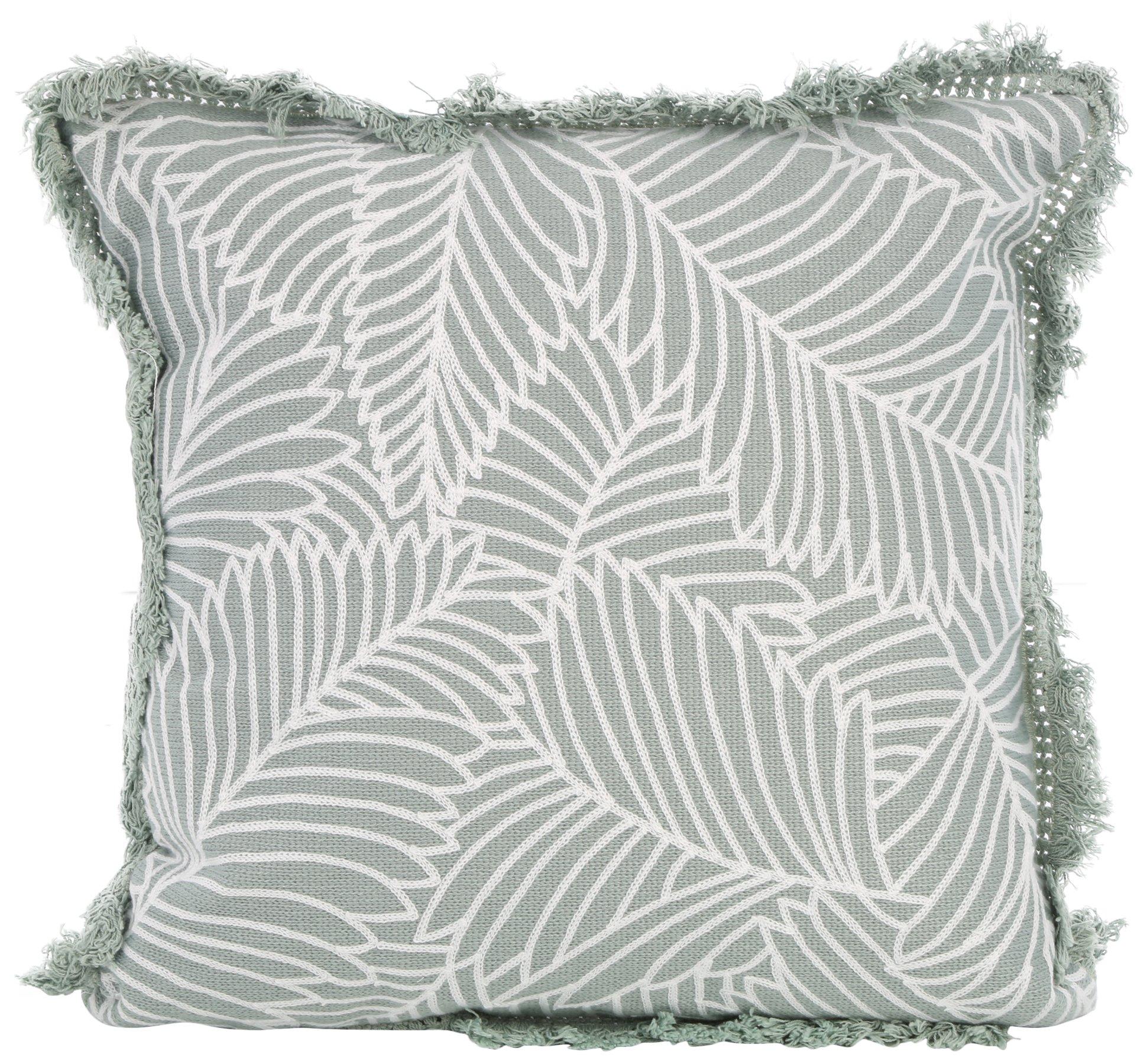 ZEST Kitchen + Home 18x18 Boho Palm Floral Decorative Pillow