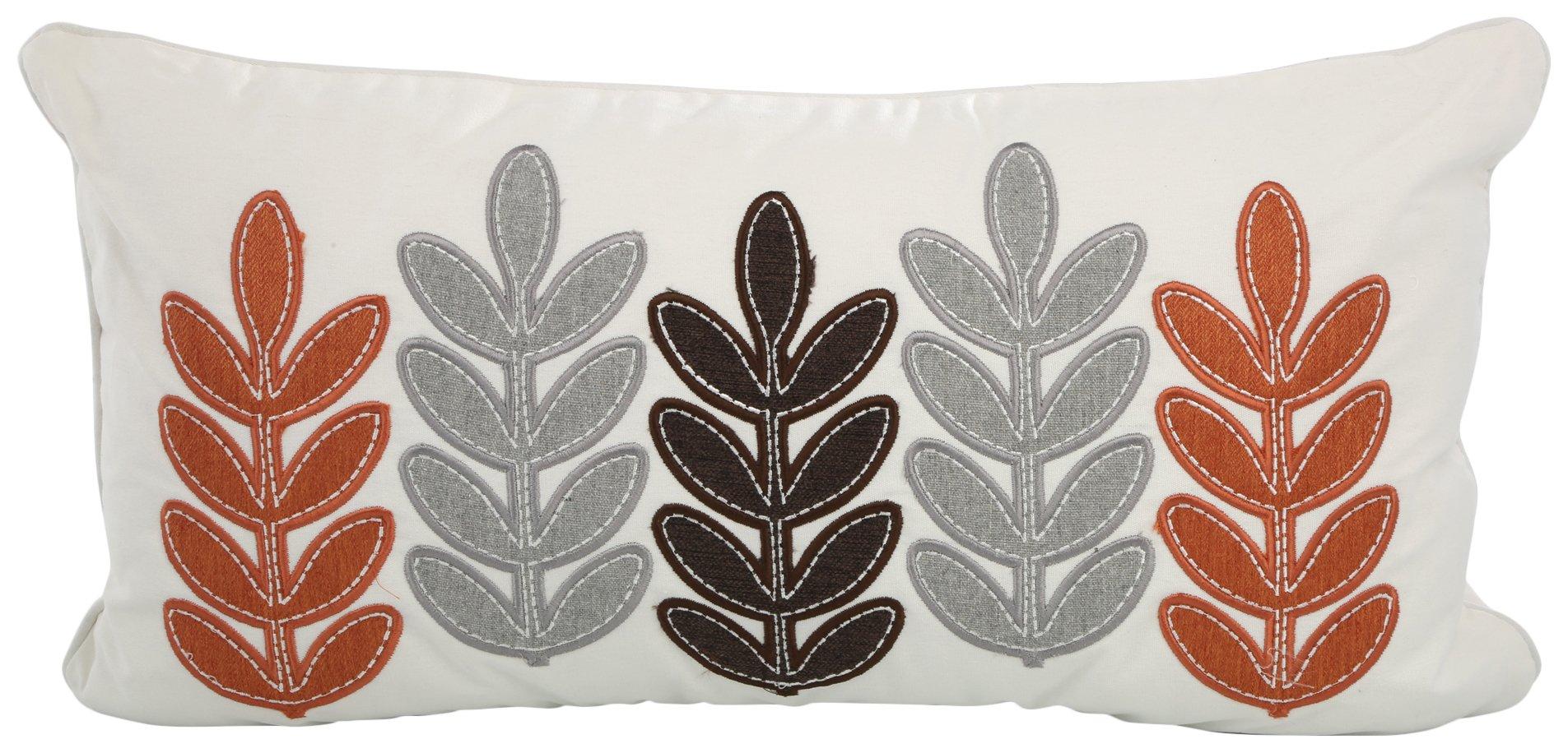 12x24 Ida Leaf Applique Decorative Pillow