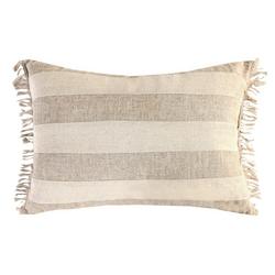 Yalissa Pieced Linen  Fringe Decorative Pillow