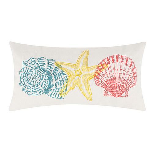 Saltwater Home 12x24 Decorative Sea Shell Pillow