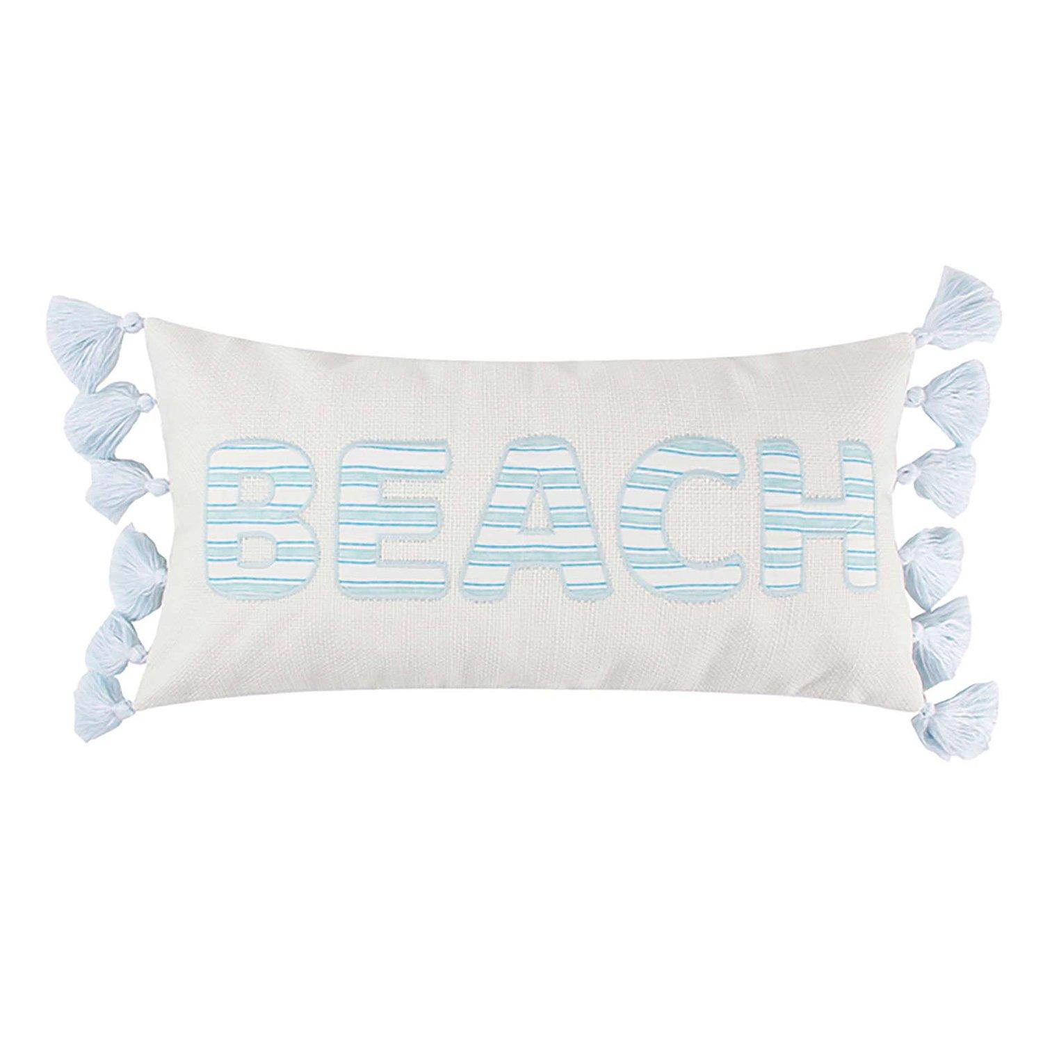Saltwater Home 12x24 Decorative Beach Tassel Pillow