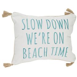 Saltwater Home Slow Down Embroidered Decorative Pillow