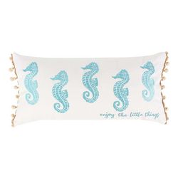 Saltwater Home Coral Cliff Bay Seahorse Decorative Pillow