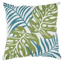 Saltwater Home Monte Verde Leaf Crewel Decorative Pillow