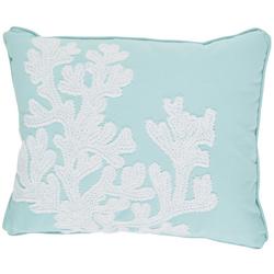 Coral Crewel Stitch Decorative Pillow