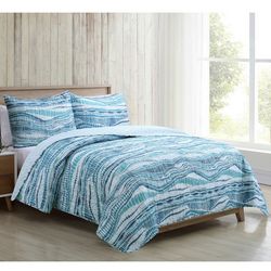 Coastal Home Ava Stripe Quilt Set