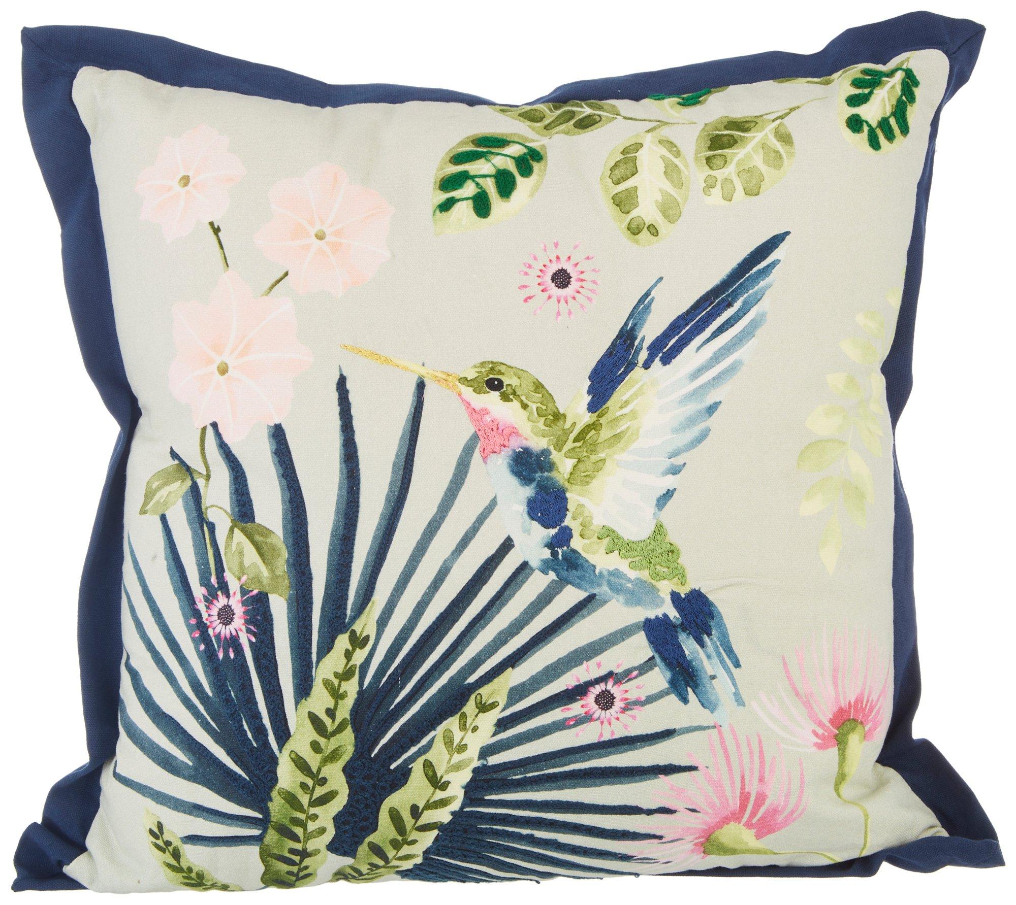 Coastal Home 18x18 Hummingbird Decorative Pillow