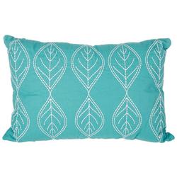 14x20 Stitched Leaves Decorative Pillow