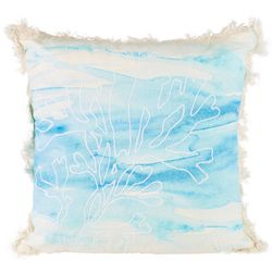 Coastal Home 18x18 Embroidered Coral Decorative Pillow