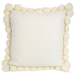Coastal Home 18x18 Solid Pom Pom Decorative Pillow