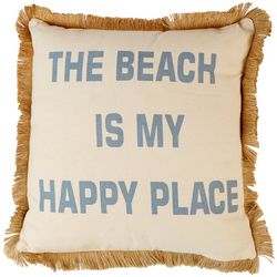 Coastal Home The Beach Is My Happy Place Decorative Pillow