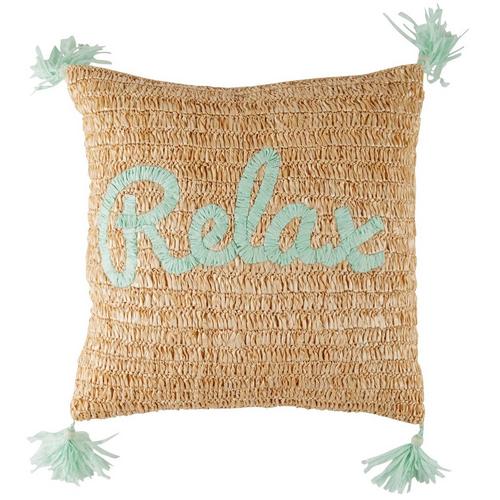 Coastal Home Relax Raffia Decorative Pillow